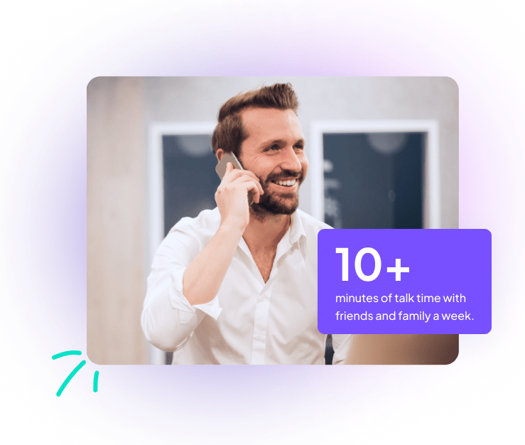 10 or more minutes of talk time with friends and family every week