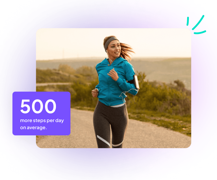 500 more steps per day on average